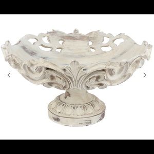 White carved resin bowl